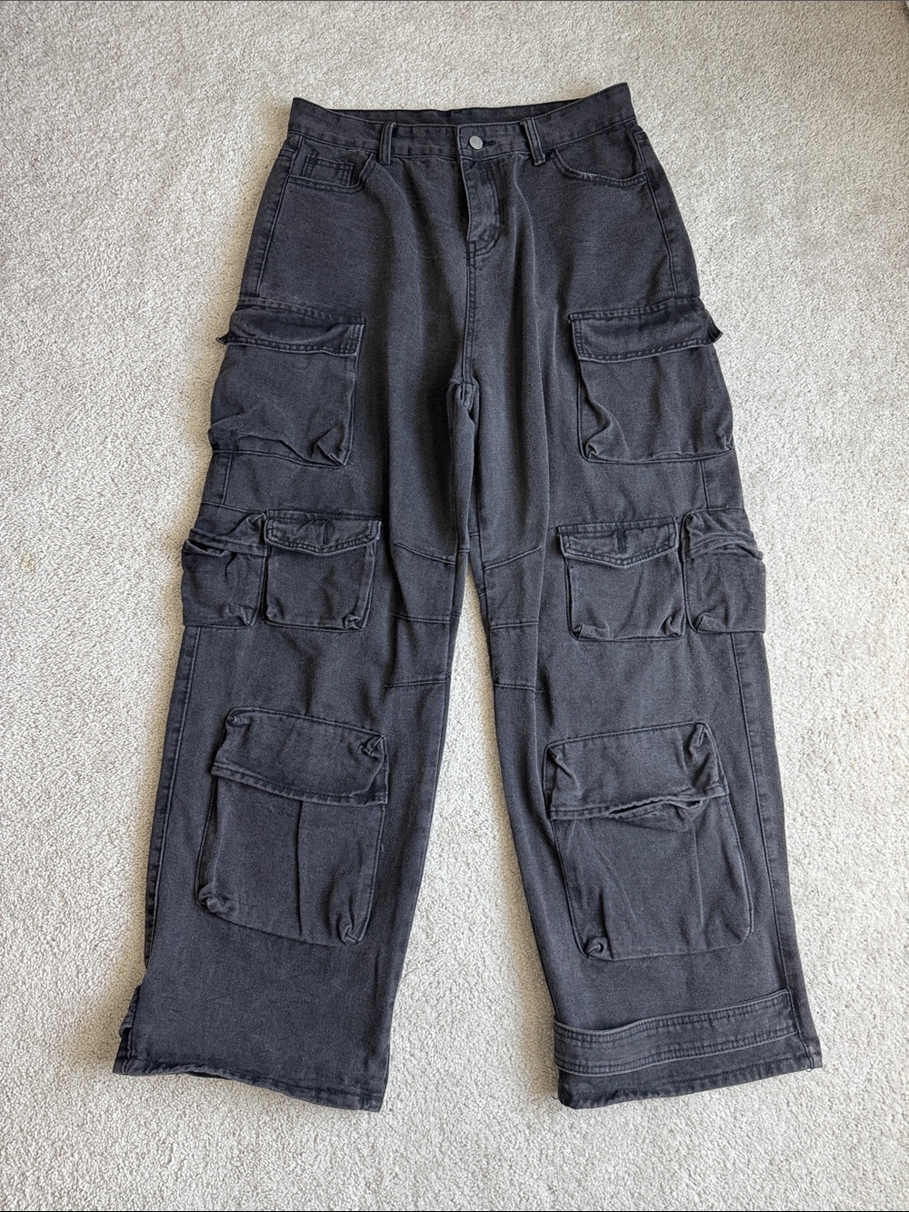 Y2K Cargo Multi-Pocket Parachute Jeans - XL